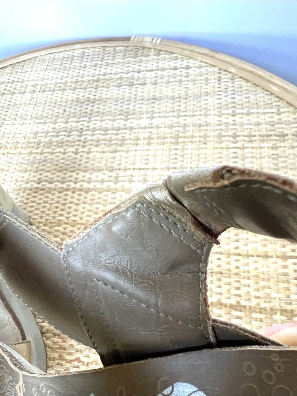 OTBT Bushnell wedge sandal metallic bronze platform sole leather/textile upper 9